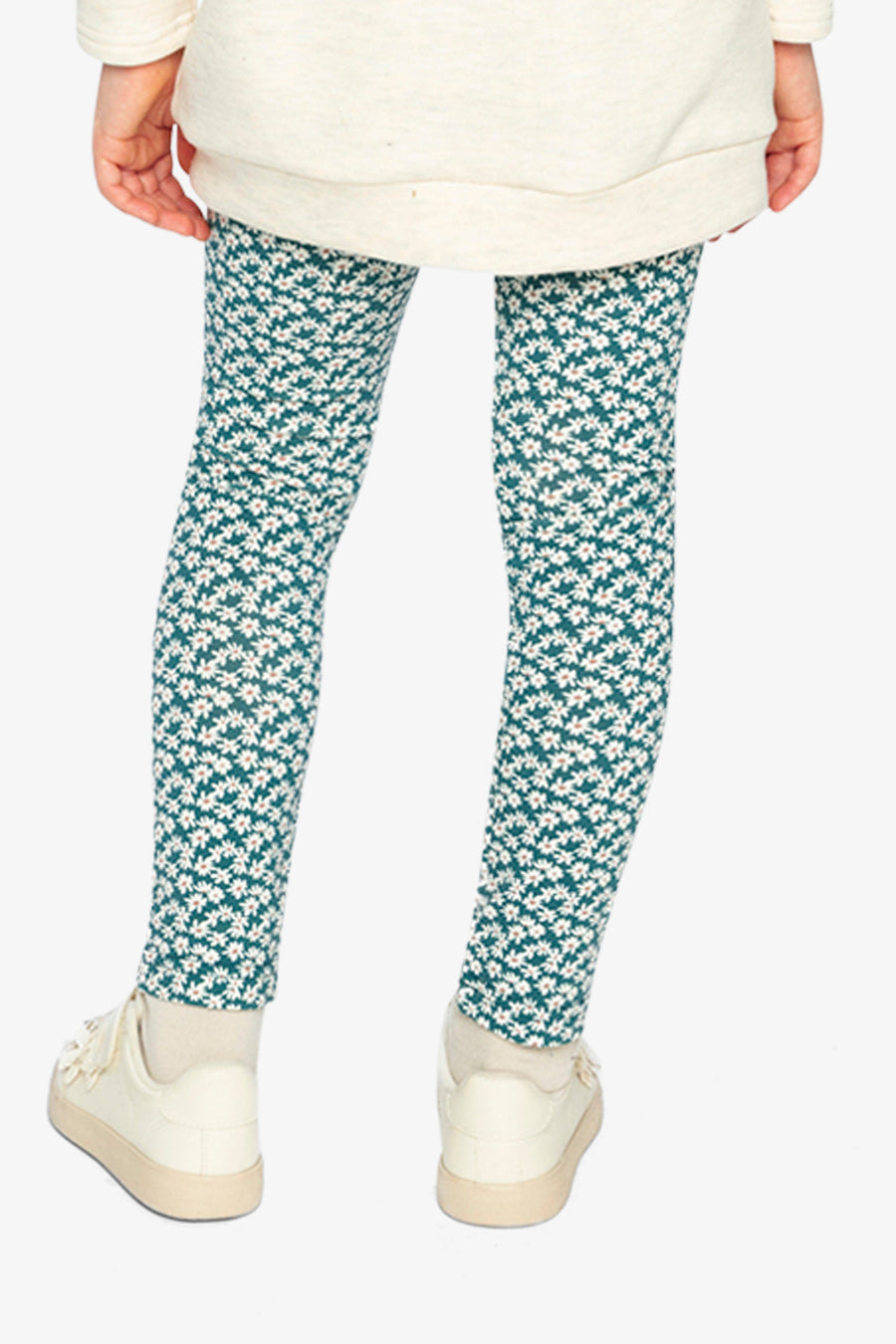Organic Cotton Leggings Green Daisy Print - J20G60_2J258