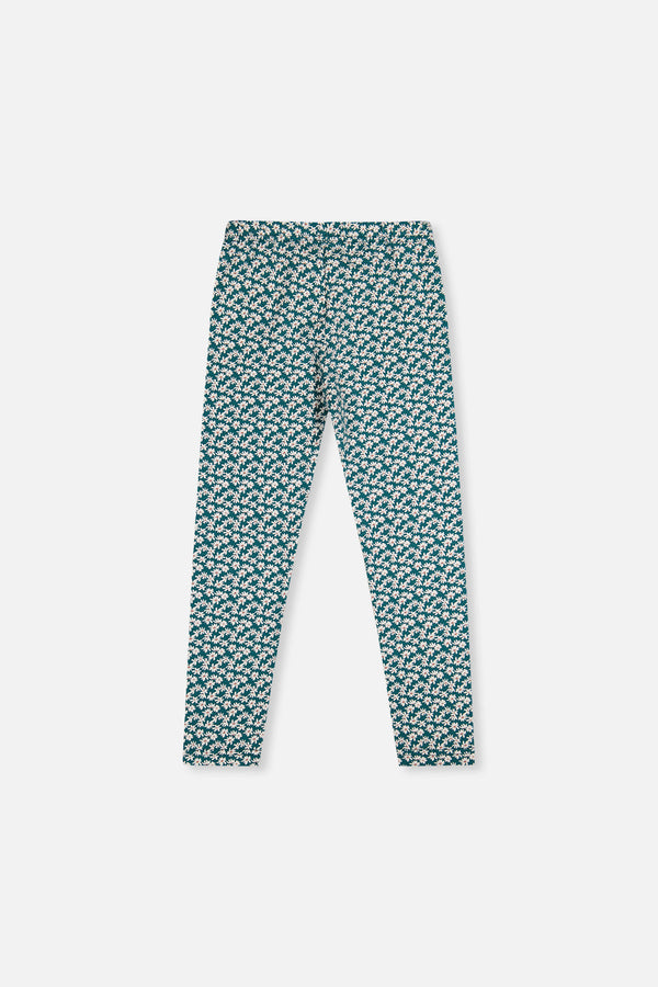 Organic Cotton Leggings Green Daisy Print - J20G60_2J258