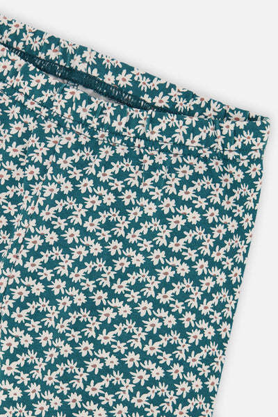 Organic Cotton Leggings Green Daisy Print - J20G60_2J258