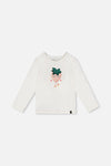 Long Sleeve Organic Cotton Strawberry T-Shirt Off White - J20G70_01010