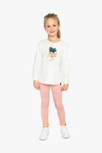 Long Sleeve Organic Cotton Strawberry T-Shirt Off White - J20G70_01010