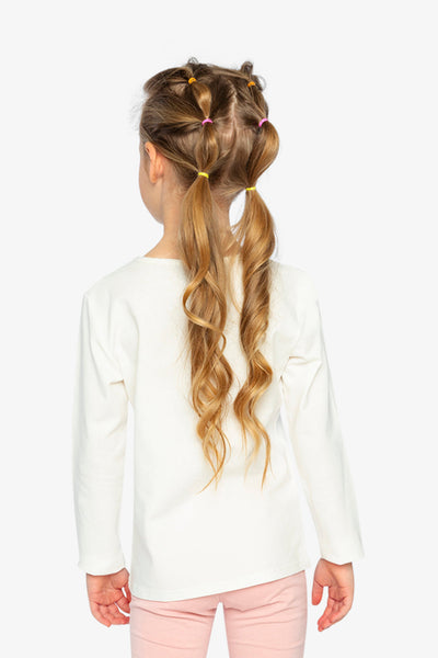 Long Sleeve Organic Cotton Strawberry T-Shirt Off White - J20G70_01010
