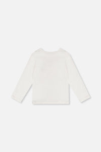 Long Sleeve Organic Cotton Strawberry T-Shirt Off White - J20G70_01010