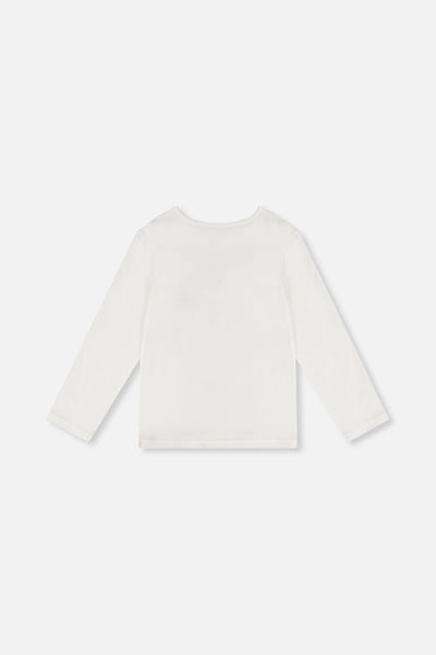 Long Sleeve Organic Cotton Strawberry T-Shirt Off White - J20G70_01010