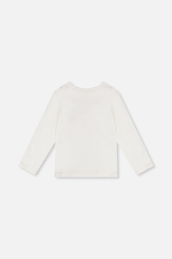 Long Sleeve Organic Cotton Strawberry T-Shirt Off White - J20G70_01010