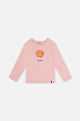 Long Sleeve Organic Cotton T-Shirt Pale Dusty Pink - J20G70_06220