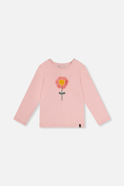 Long Sleeve Organic Cotton T-Shirt Pale Dusty Pink - J20G70_06220