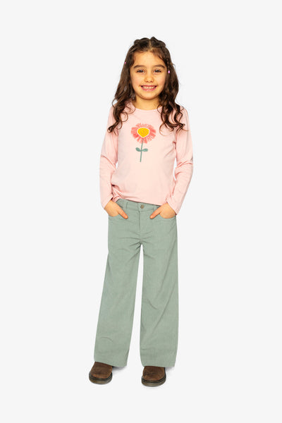 Long Sleeve Organic Cotton T-Shirt Pale Dusty Pink - J20G70_06220