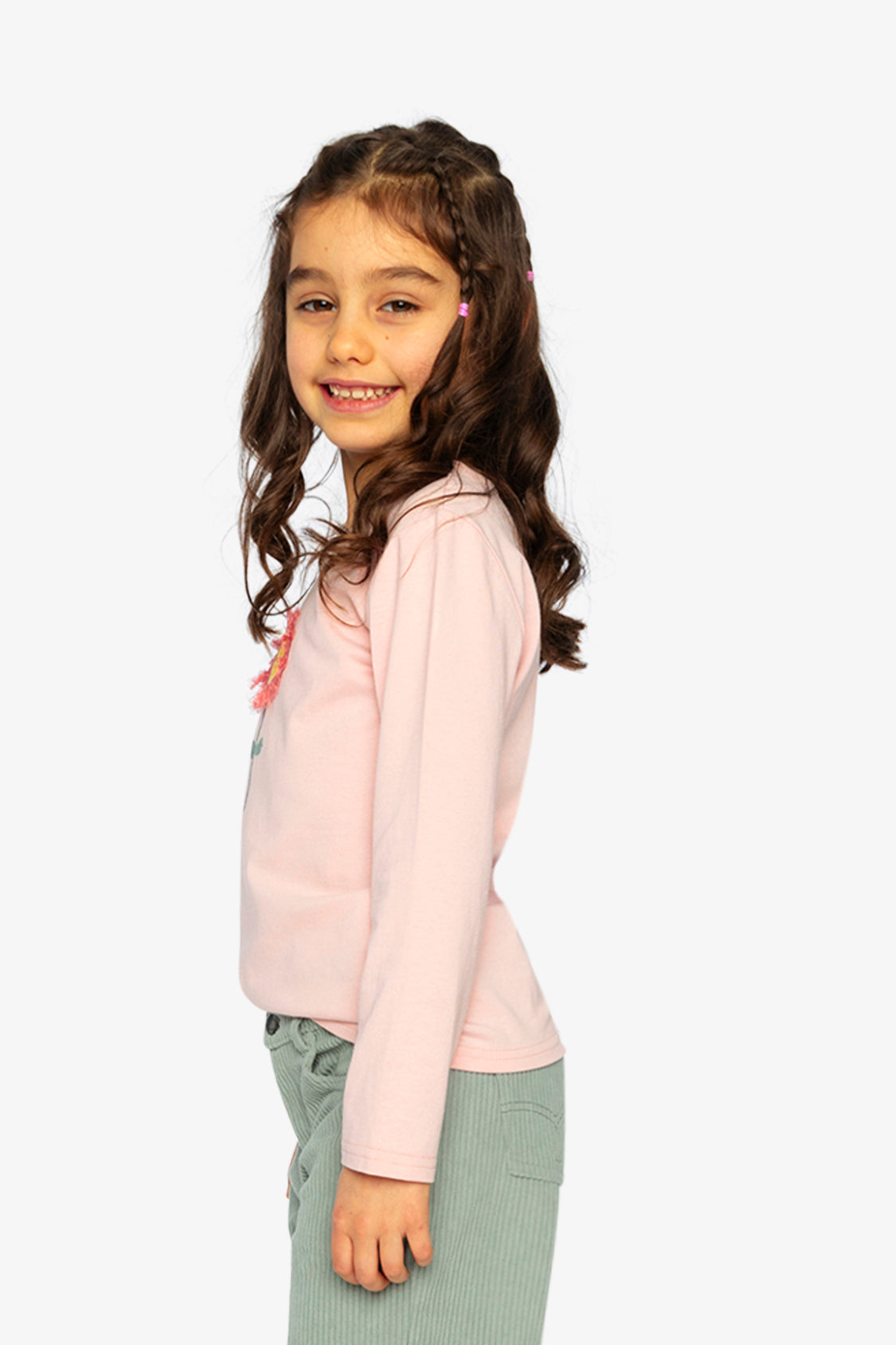 Long Sleeve Organic Cotton T-Shirt Pale Dusty Pink - J20G70_06220