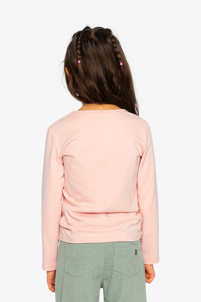 Long Sleeve Organic Cotton T-Shirt Pale Dusty Pink - J20G70_06220