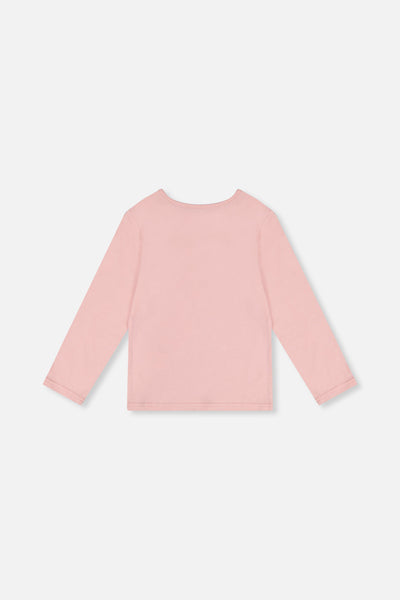Long Sleeve Organic Cotton T-Shirt Pale Dusty Pink - J20G70_06220