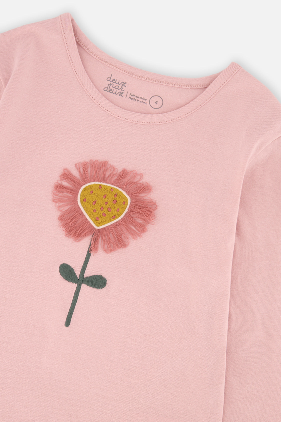 Long Sleeve Organic Cotton T-Shirt Pale Dusty Pink - J20G70_06220
