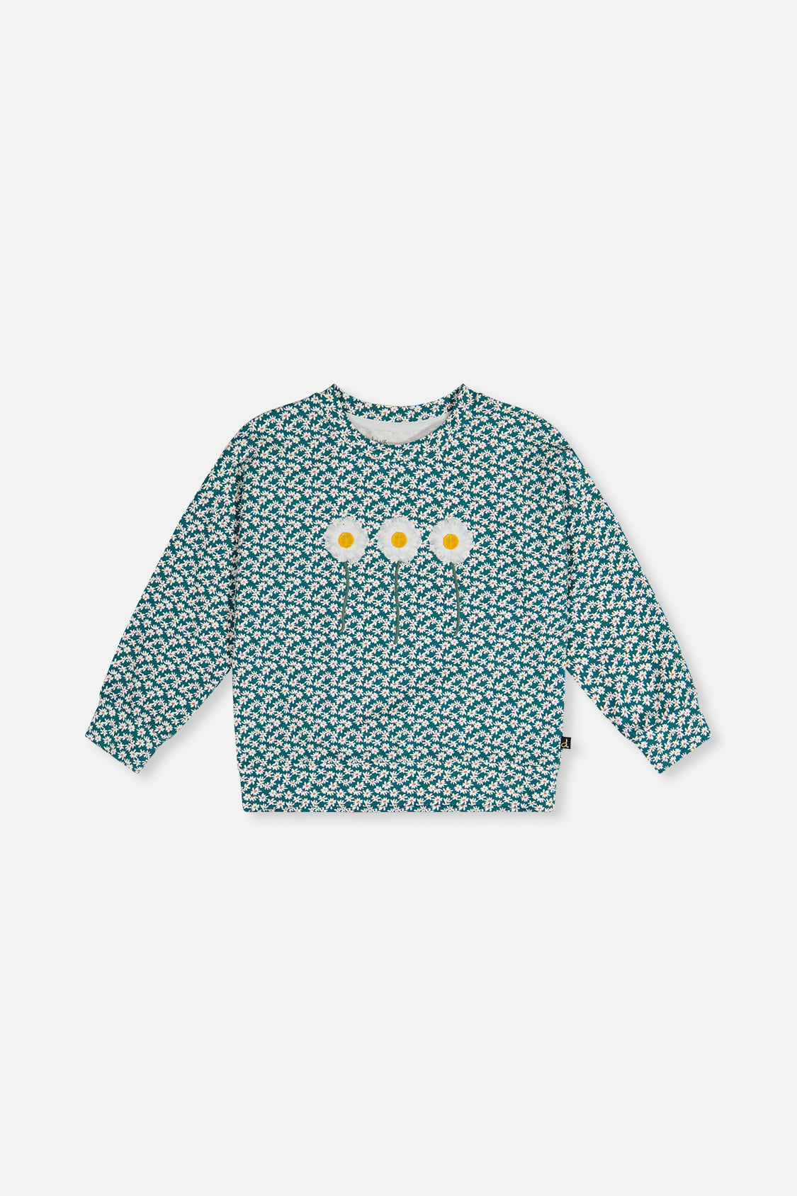 Printed Jersey Long Sleeve T-Shirt Green Floral Print - J20G71_2J258