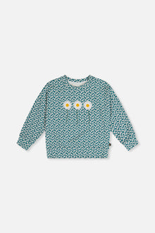 Printed Jersey Long Sleeve T-Shirt Green Floral Print - J20G71_2J258