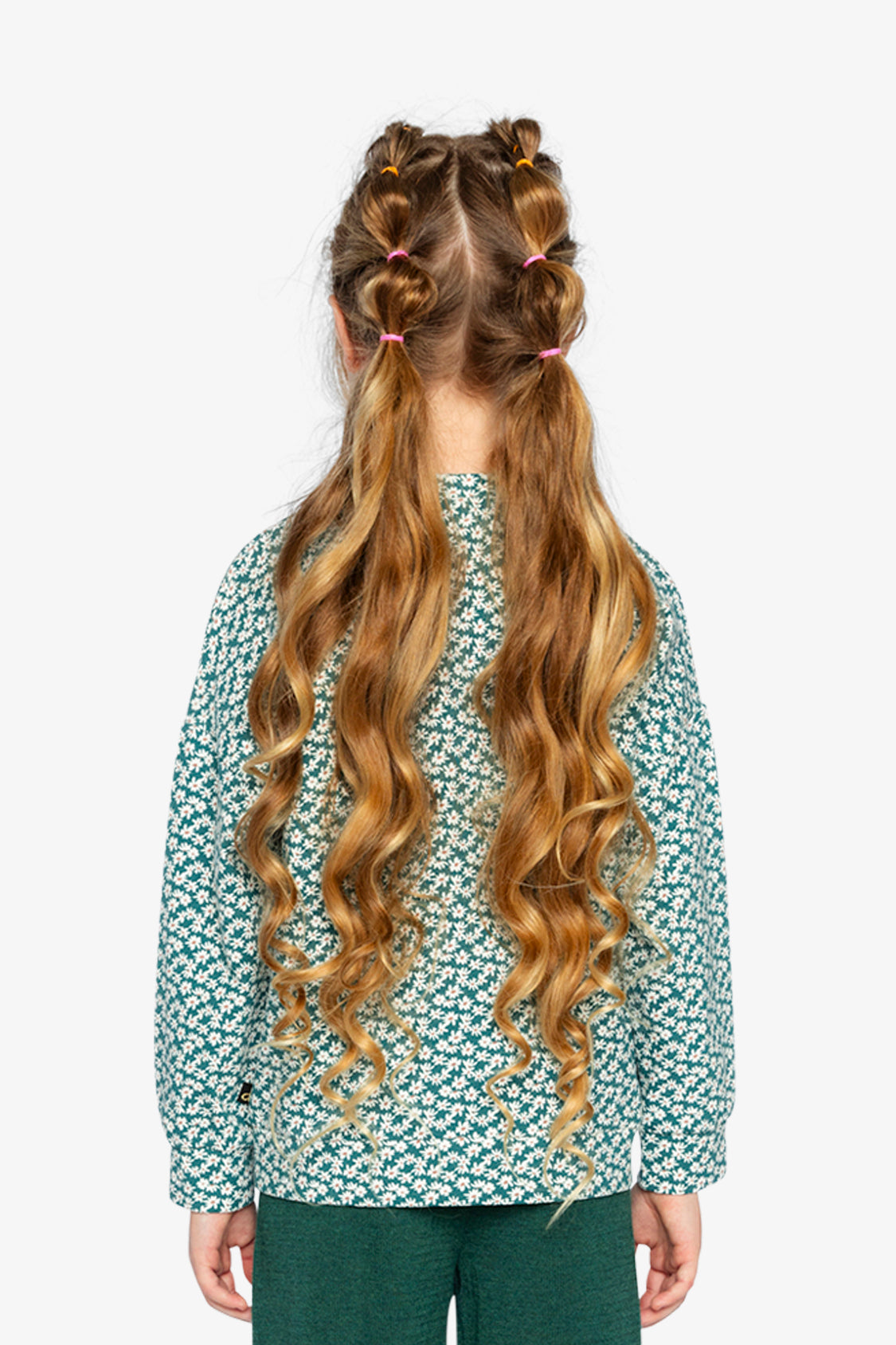 Printed Jersey Long Sleeve T-Shirt Green Floral Print - J20G71_2J258
