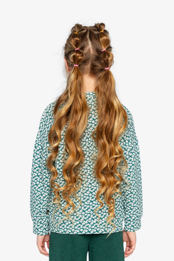 Printed Jersey Long Sleeve T-Shirt Green Floral Print - J20G71_2J258