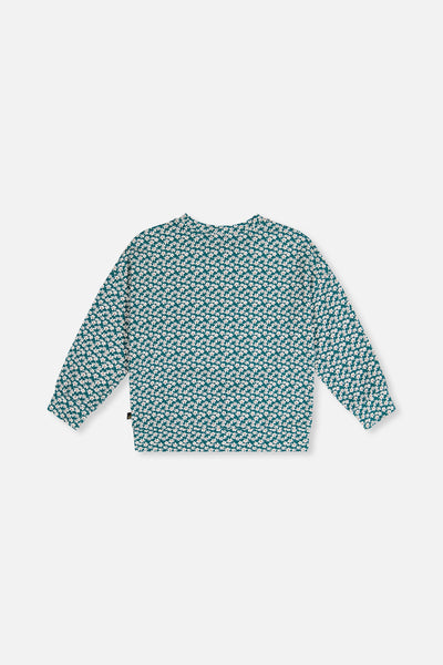 Printed Jersey Long Sleeve T-Shirt Green Floral Print - J20G71_2J258