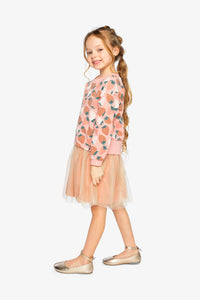 Bi-Material Dress Pink Strawberry Print - J20G85_2J257