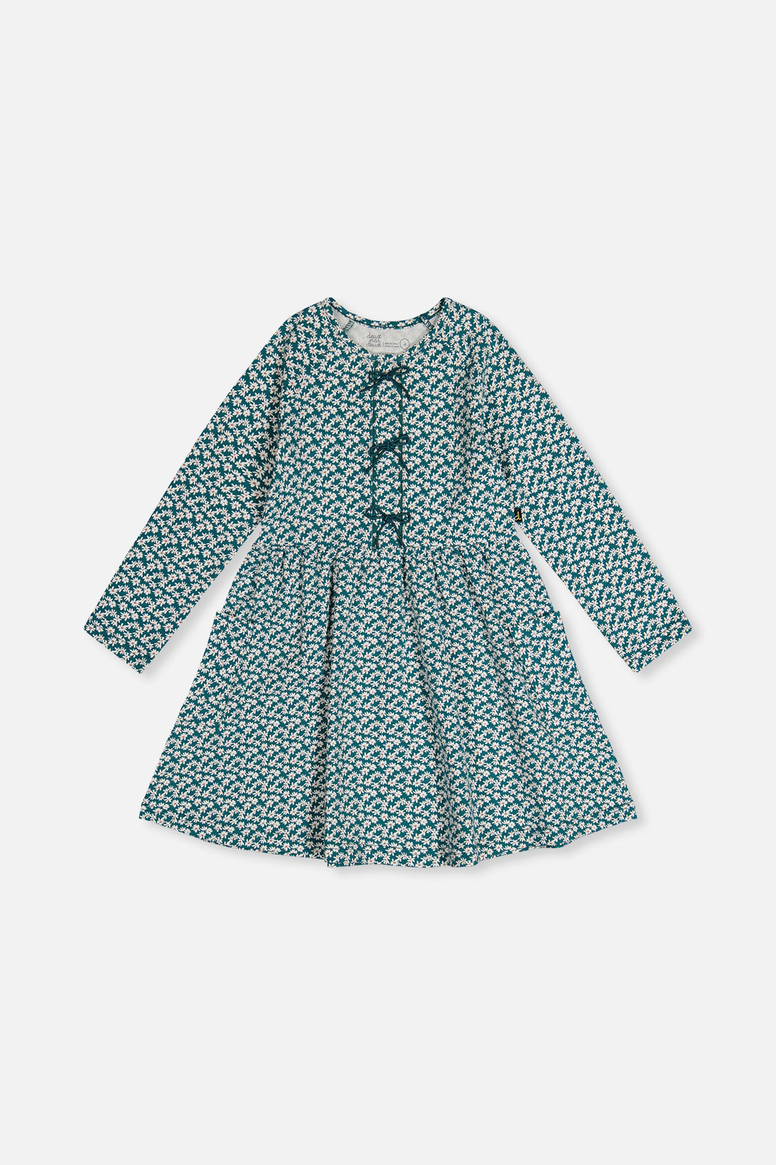Organic Cotton Dress With Pockets Green Floral Print - J20G86_2J258