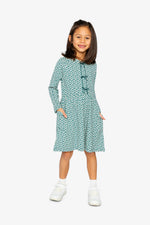 Organic Cotton Dress With Pockets Green Floral Print - J20G86_2J258