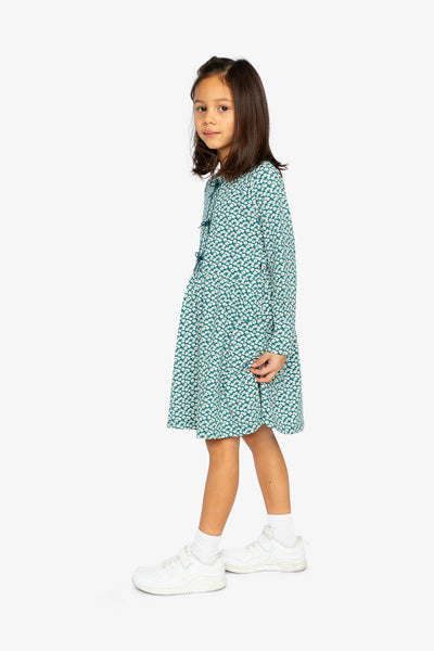 Organic Cotton Dress With Pockets Green Floral Print - J20G86_2J258