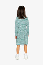 Organic Cotton Dress With Pockets Green Floral Print - J20G86_2J258