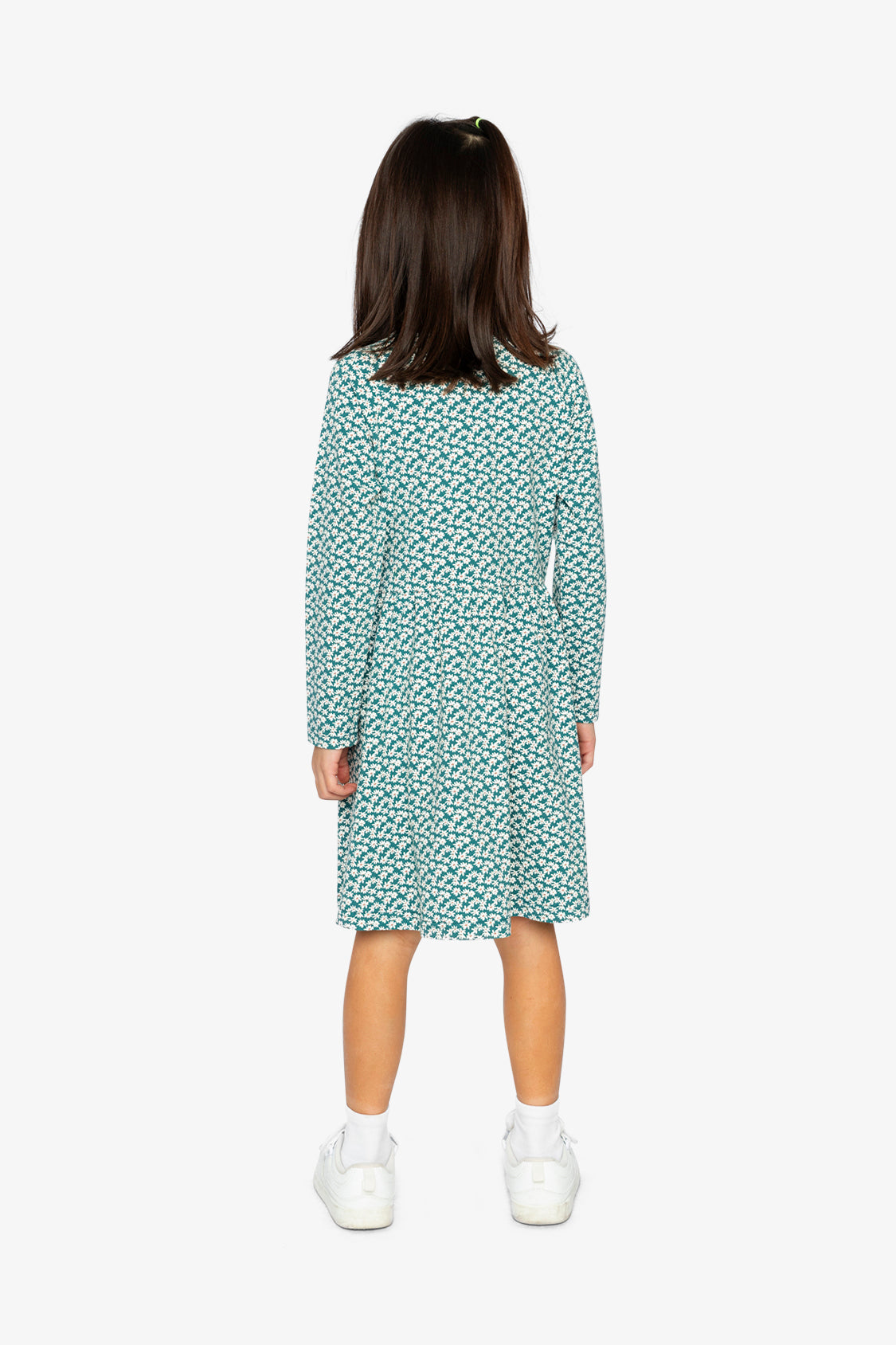 Organic Cotton Dress With Pockets Green Floral Print - J20G86_2J258