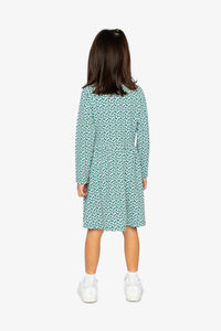 Organic Cotton Dress With Pockets Green Floral Print - J20G86_2J258