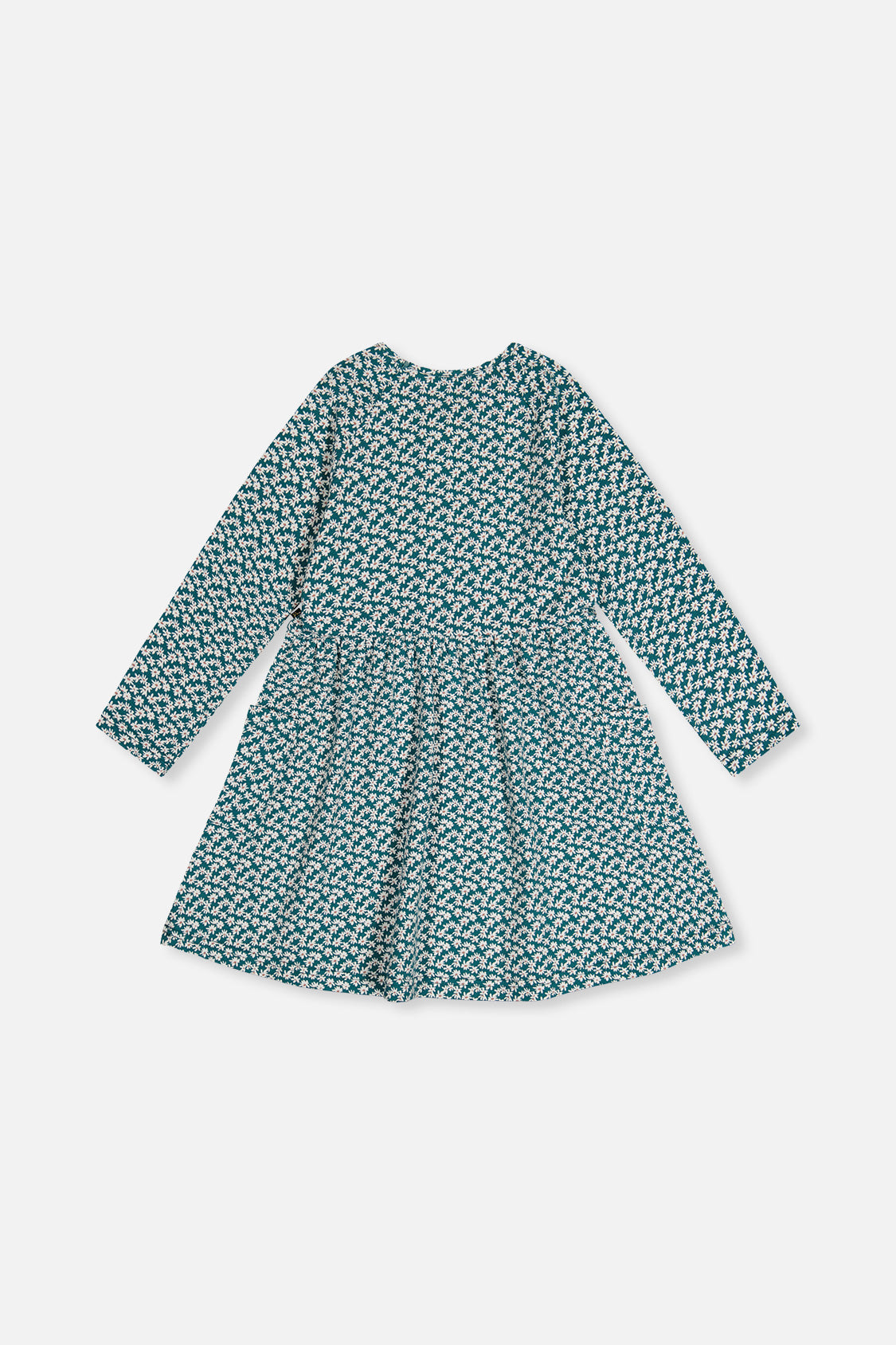 Organic Cotton Dress With Pockets Green Floral Print - J20G86_2J258