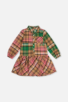 Shirt Plaid Dress Pink And Green - J20G88_2J275