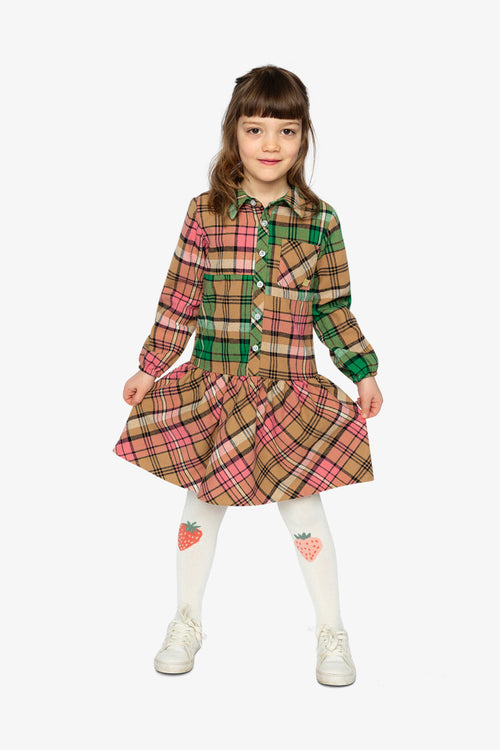 Shirt Plaid Dress Pink And Green - J20G88_2J275
