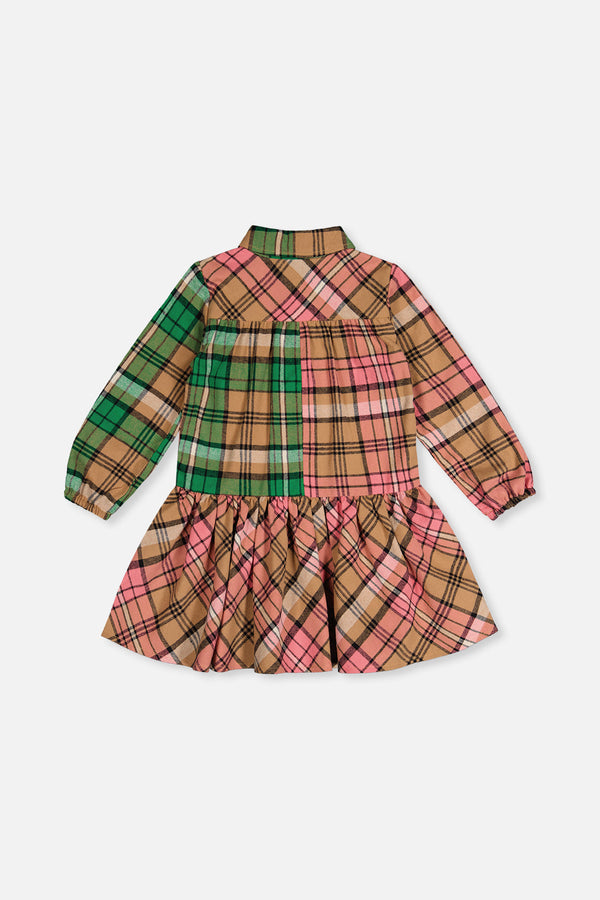 Shirt Plaid Dress Pink And Green - J20G88_2J275