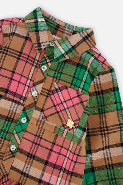 Shirt Plaid Dress Pink And Green - J20G88_2J275