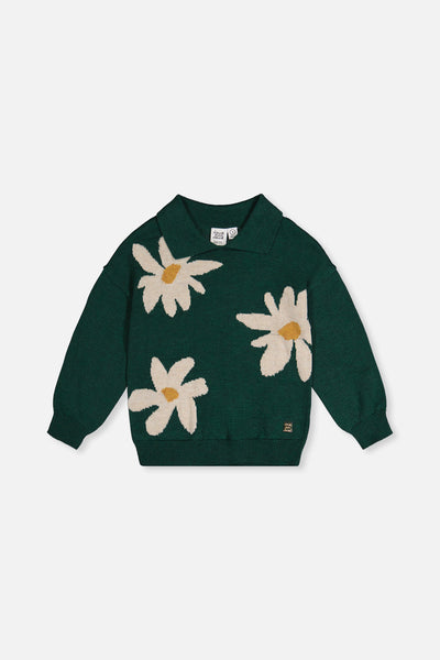 Knitted Sweater Jasper Printed Green - J20GT72_03013