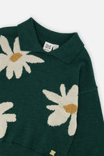 Knitted Sweater Jasper Printed Green - J20GT72_03013