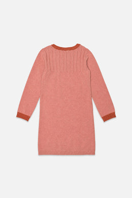 Knitted Dress With Strawberry Jacquard Pink