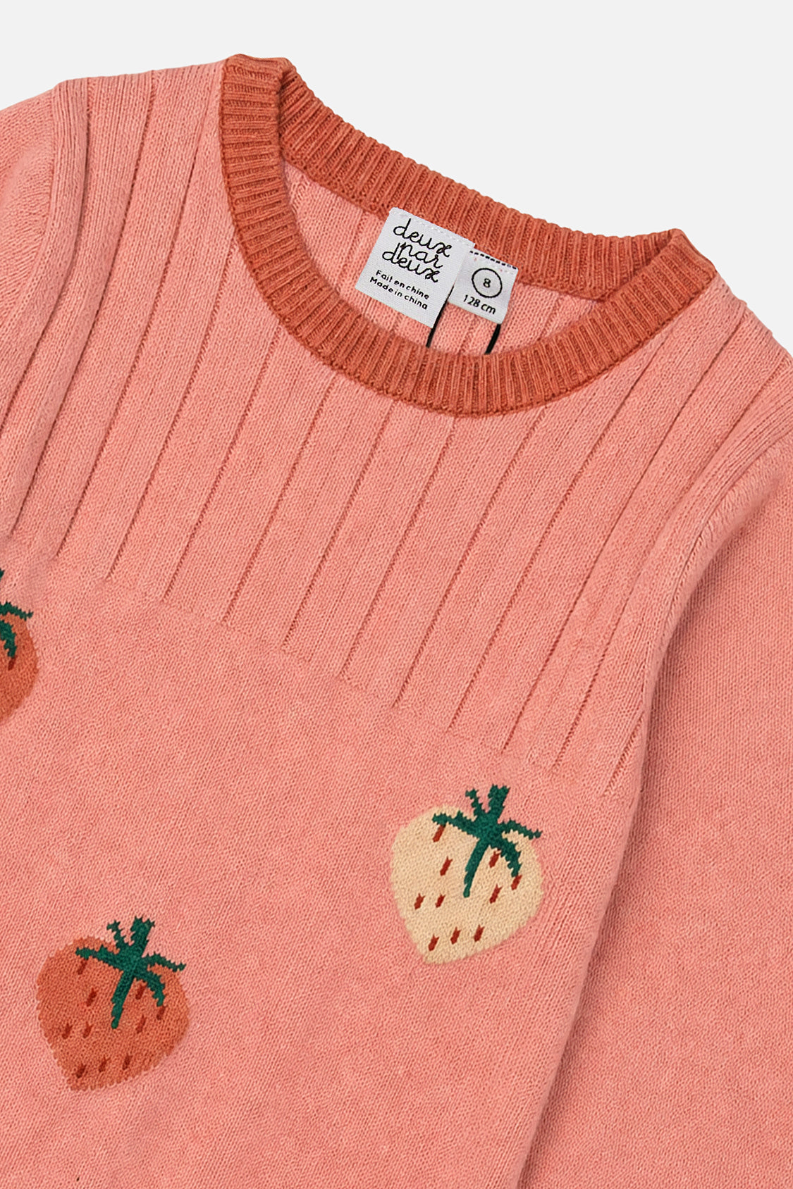 Knitted Dress With Strawberry Jacquard Pink