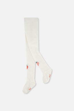 Knit Strawberry Tights Off-White - J20GT_01010