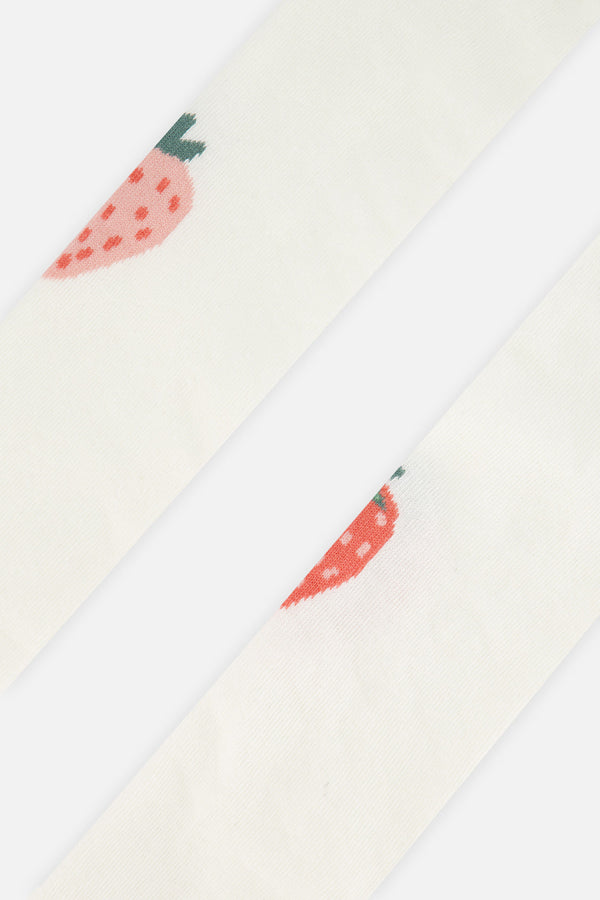 Knit Strawberry Tights Off-White - J20GT_01010