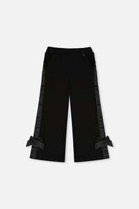 Pantalon à jambes évasées en milano noir
