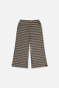 Flare Pants Black And Beige Houndstooth