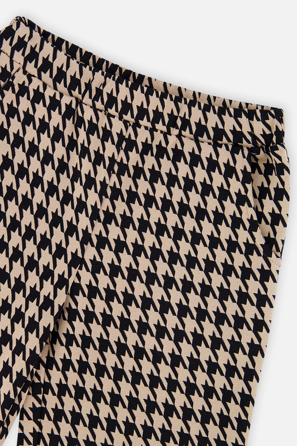 Flare Pants Black And Beige Houndstooth - J20H21_2J299