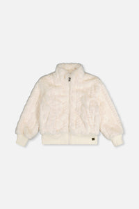 Faux Fur Jacquard Jacket Beige - J20H50_01010