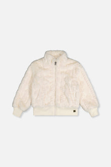 Faux Fur Jacquard Jacket Beige - J20H50_01010