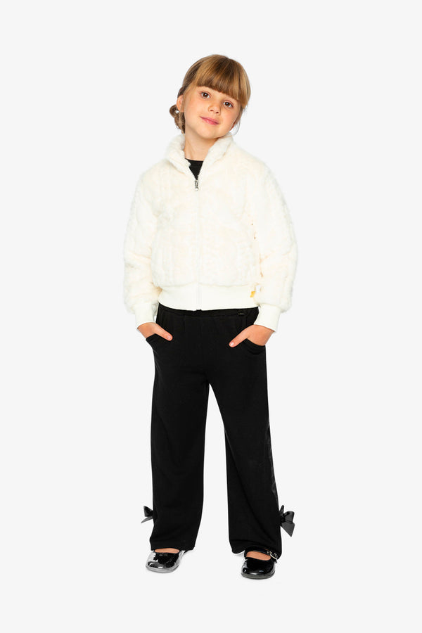 Faux Fur Jacquard Jacket Beige - J20H50_01010