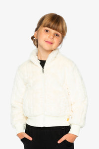 Faux Fur Jacquard Jacket Beige - J20H50_01010