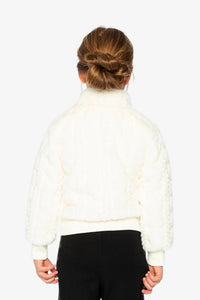 Faux Fur Jacquard Jacket Beige - J20H50_01010