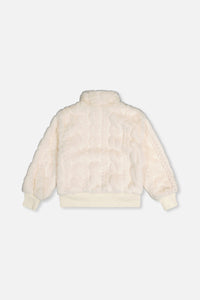 Faux Fur Jacquard Jacket Beige - J20H50_01010