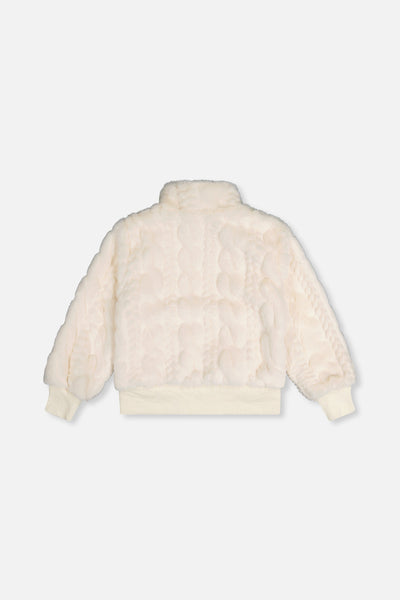 Faux Fur Jacquard Jacket Beige - J20H50_01010
