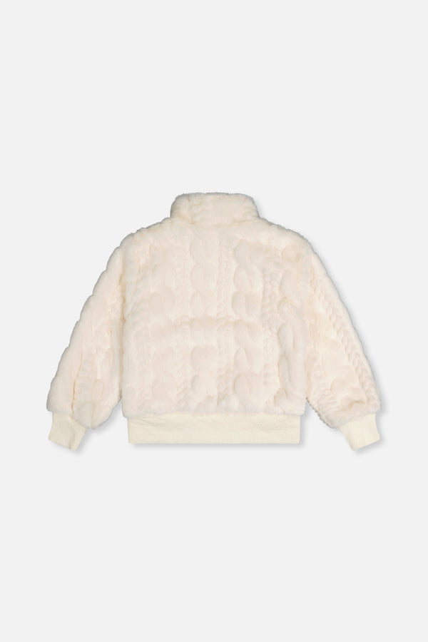 Faux Fur Jacquard Jacket Beige - J20H50_01010